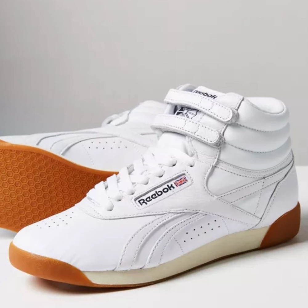♠️SOLD♠️ Reebok Freestyle Hi 5411 LTD Retro High-Top Sneaker White Navy - Picture 1 of 5
